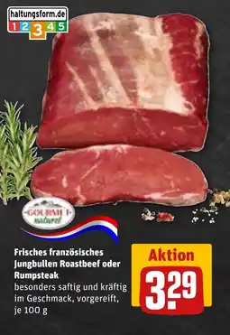 REWE DE Frisches französisches jungbullen roastbeef oder rumpsteak tilbud