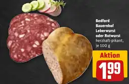 REWE DE Bedford bauernhof leberwurst oder rotwurst tilbud