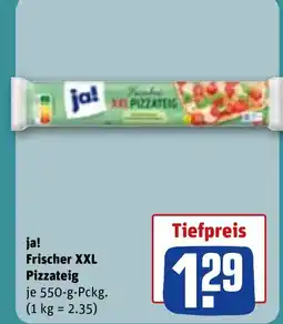 REWE DE JA! Frischer xxl pizzateig tilbud
