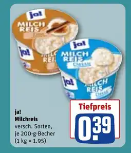 REWE DE JA! Milchreis tilbud