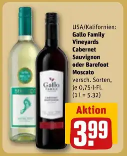 REWE DE Gallo Family Vineyards Cabernet Sauvignon oder Barefoot tilbud