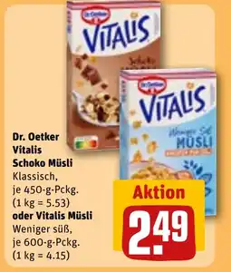 REWE DE Dr. Oetker Vitalis Schoko Müsli oder Vitalis Müsli tilbud