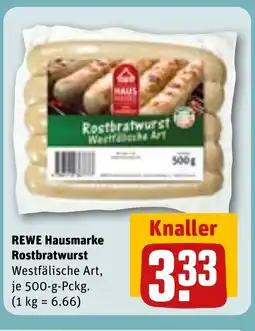 REWE DE REWE Hausmarke Rostbratwurst tilbud