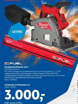 Davidsen Milwaukee dyksav 230 v , Milwaukee styreskinne1,4 m tilbud