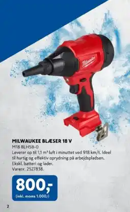 Davidsen Milwaukee blæser 18 v tilbud