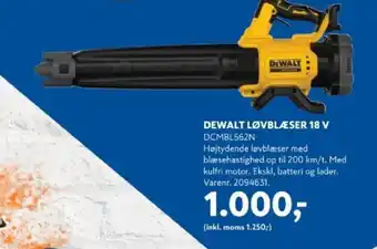 Davidsen DEWALT Løvblæser 18 v tilbud