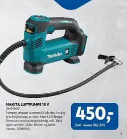 Davidsen Makita luftpumpe 18 v tilbud
