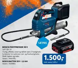 Davidsen BOSCH Fedtpresser 18 v, BOSCH batteri 18 V - 5,0 AH tilbud