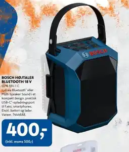 Davidsen BOSCH Højtaler bluetooth 18 v tilbud