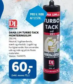 Davidsen Dana Lim turbo tack monteringslim tilbud