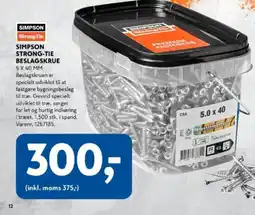 Davidsen Simpson strong-tie beslagskrue tilbud