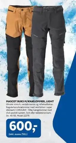 Davidsen Mascot Buks m/knælommer, light tilbud