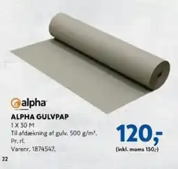 Davidsen Alpha gulvpap tilbud