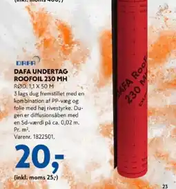 Davidsen Dafa Undertag roofoil 230 MH tilbud