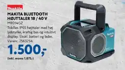Davidsen Makita bluetooth højttaler 18/40 v tilbud