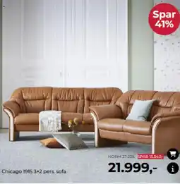 Møblér Chicago 1915 3+2 pers. sofa tilbud