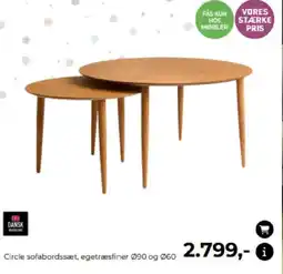 Møblér Circle sofabordssæt, egetræsfiner Ø90 og Ø60 tilbud