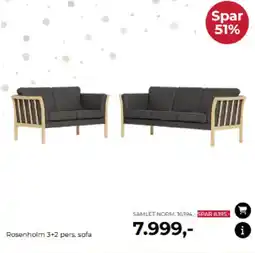 Møblér Rosenholm 3+2 pers. sofa tilbud