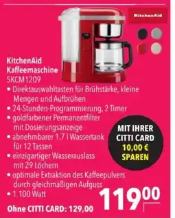 Citti KitchenAid Kaffeemaschine 5KCM1209 tilbud