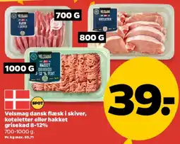 Netto Velsmag dansk flæsk i skiver, koteletter eller hakket grisekød tilbud