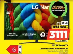 Power Lg 55" 4k smart tv levende farver med nanocell tilbud