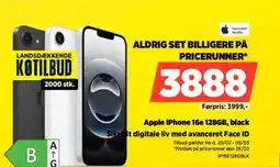 Power Apple iPhone 16e 128GB, black Sik dit digitale liv med avanceret Face ID tilbud