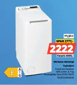 Power Whirlpool 6th Sense-teknologi Topbetjent tilbud