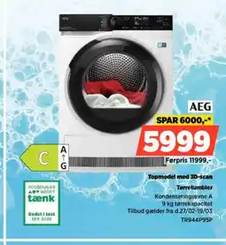 Power AEG Topmodel med 3D-scan Tørretumbler tilbud