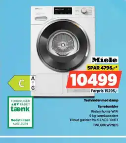 Power Miele Testvinder med damp Tørretumbler tilbud