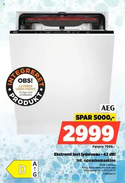 Power AEG Ekstremt lavt lydniveau - 42 dB! Int. opvaskemaskine tilbud