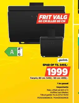 Power Point 7 års garanti vægemhætte tilbud