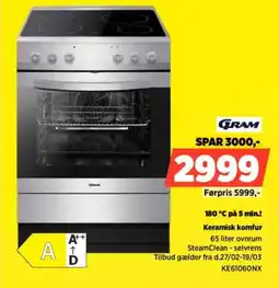 Power Gram 180 °c på 5 min.! keramisk komfur tilbud