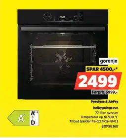 Power Gorenje pyrolyse & airfry indbygningsovn tilbud