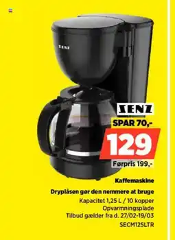 Power XENZ Kaffemaskine Dryplåsen gør den nemmere at bruge tilbud