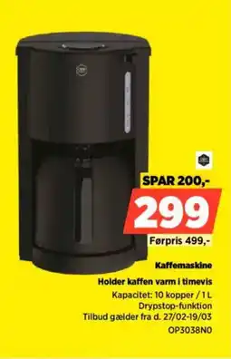 Power Kaffemaskine Holder kaffen varm i timevis tilbud