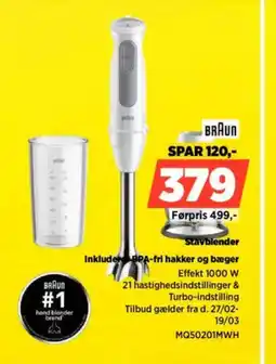 Power Braun stavblender inkluder bpa-fri hakker og bæger tilbud