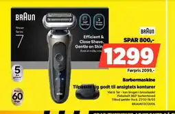 Power BRAUN Barbermaskine Tilpasser sig godt til ansigtets konturer tilbud