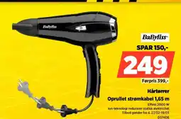 Power Babyliss hårtørrer oprullet strømkabel tilbud