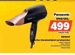 Power Panasonic hårtørrer justerbar blæsehastighed og temperatur tilbud