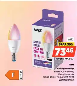 Power Alsidigt smart lys Wiz Pære tilbud