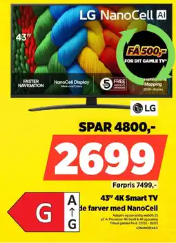 Power LG 43" 4K Smart TV de farver med NanoCell tilbud