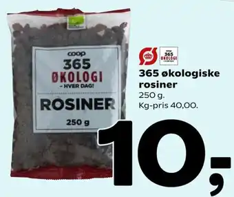 Coop 365 365 Økologiske Rosiner 250 g tilbud
