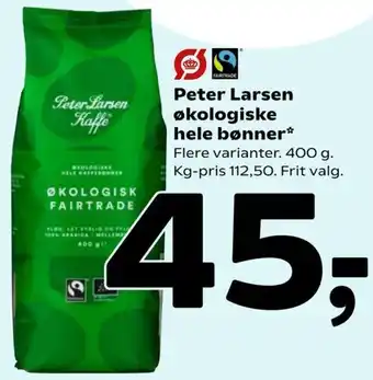 Coop 365 Peter Larsen Økologiske Hele Bønner Hele Bønner 400 g tilbud
