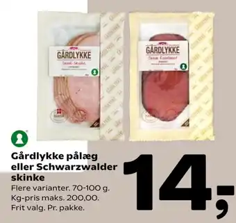 Coop 365 Gårdlykke Pålæg Eller Schwarzwalder Skinke 70-100 g tilbud