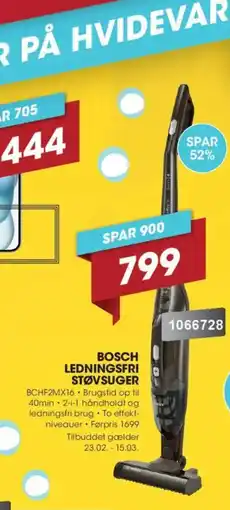 Punkt1 Bosch ledningsfri støvsuger tilbud