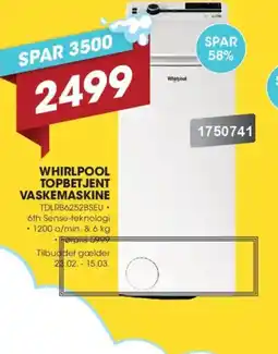 Punkt1 Whirlpool topbetjent vaskemaskine tilbud