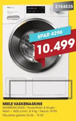 Punkt1 Miele vaskemaskine tilbud
