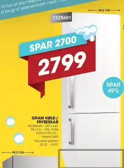 Punkt1 Gram køle-/ fryseskab tilbud