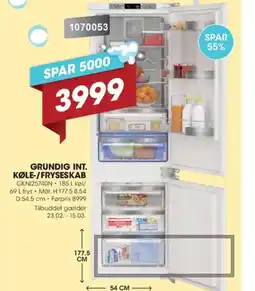 Punkt1 Grundig int. køle-/fryseskab tilbud