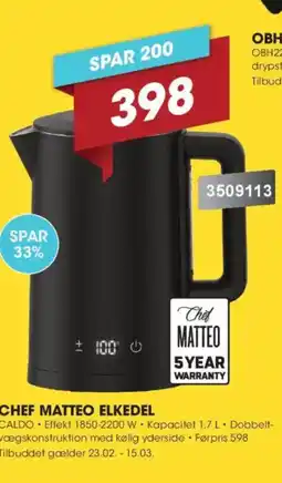 Punkt1 Chef matteo elkedel tilbud